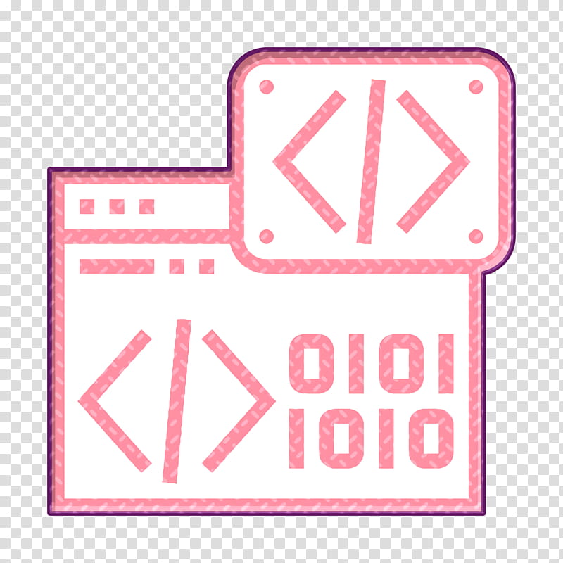 Code icon Programming icon Binary code icon, Text, Pink, Line, Material Property, Magenta, Rectangle, Logo transparent background PNG clipart