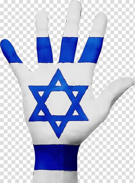 Blue Star, Israel, Flag Of Israel, National Flag, Star Of David, Hand, Batting Glove, Personal Protective Equipment transparent background PNG clipart