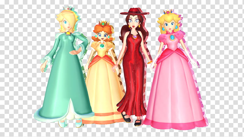 [MMD] Pauline, Peach, Daisy and Rosalina (+DL) transparent background PNG clipart