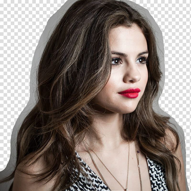 Selena Gomez con Borde transparent background PNG clipart