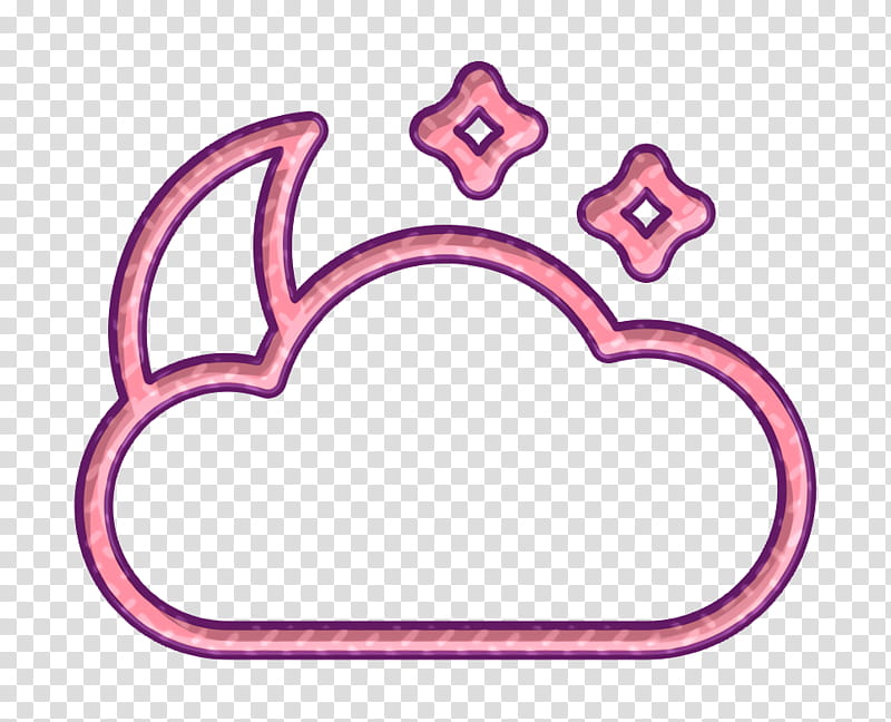 cloud icon cloudy icon moon icon, Night Icon, Star Icon, Weather Icon, Pink, Nose, Heart, Crown transparent background PNG clipart