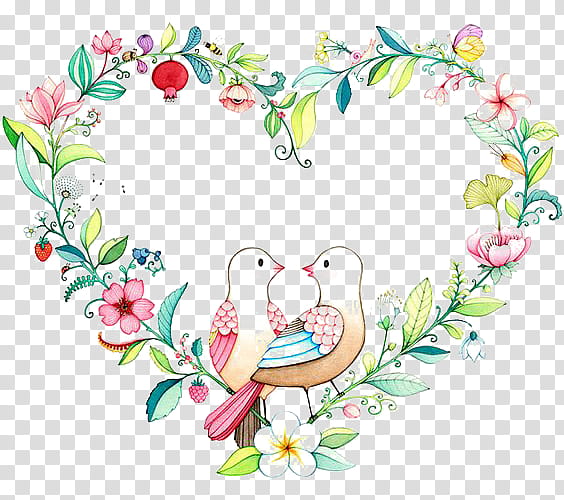 Love Background Heart, Bird, Pigeons And Doves, Lovebird, Parrot, Drawing, Watercolor Painting, Pink transparent background PNG clipart