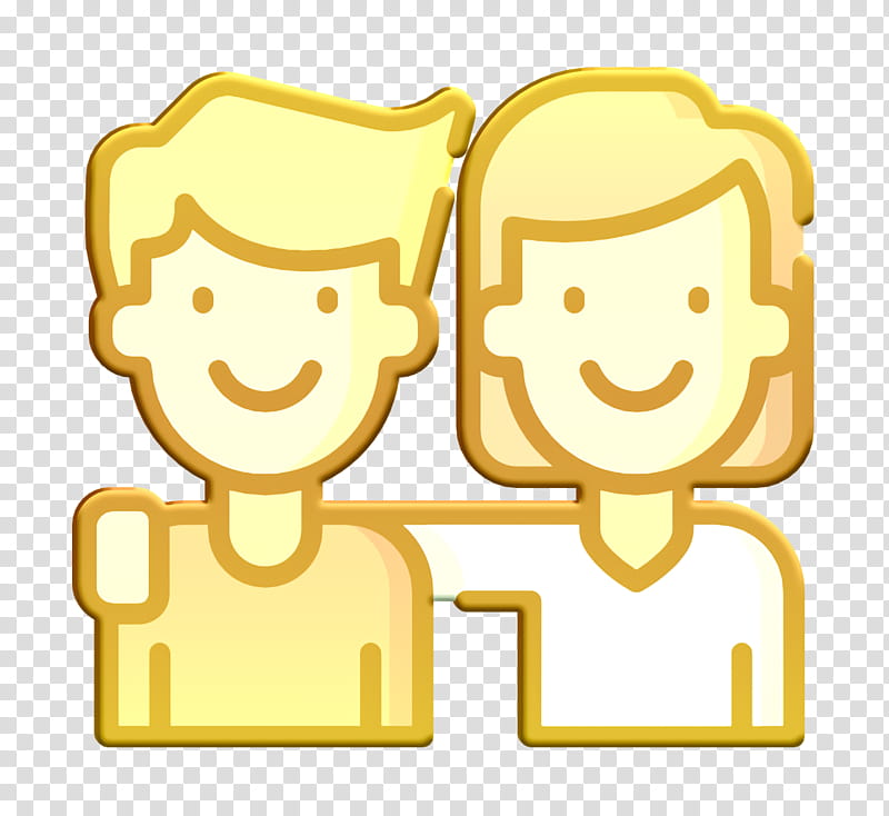 Friendship icon, Facial Expression, Text, Cartoon, Head, Yellow, Smile, Human transparent background PNG clipart