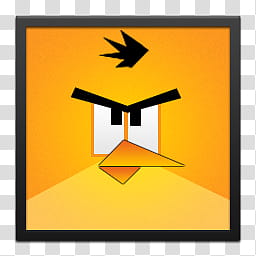 Square Angry Birds Icons, Yellow Angry Bird Black Frame, yellow Angry Bird character illustration transparent background PNG clipart