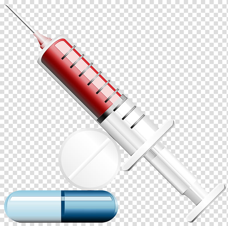Injection, Watercolor, Paint, Wet Ink, Medicine, Medical Device, Medical Equipment, Hypodermic Needle transparent background PNG clipart