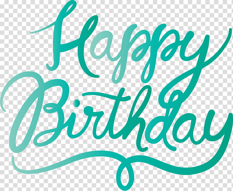 Birthday calligraphy happy birthday calligraphy, Text, Turquoise, Teal ...