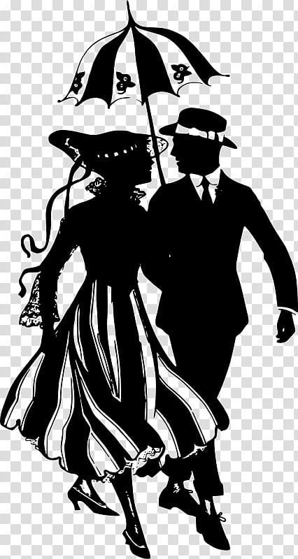 Man, Silhouette, Woman, Husband, Wife, Couple, Lady, Victorian Fashion transparent background PNG clipart