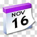 WinXP ICal, November  calendar icon transparent background PNG clipart