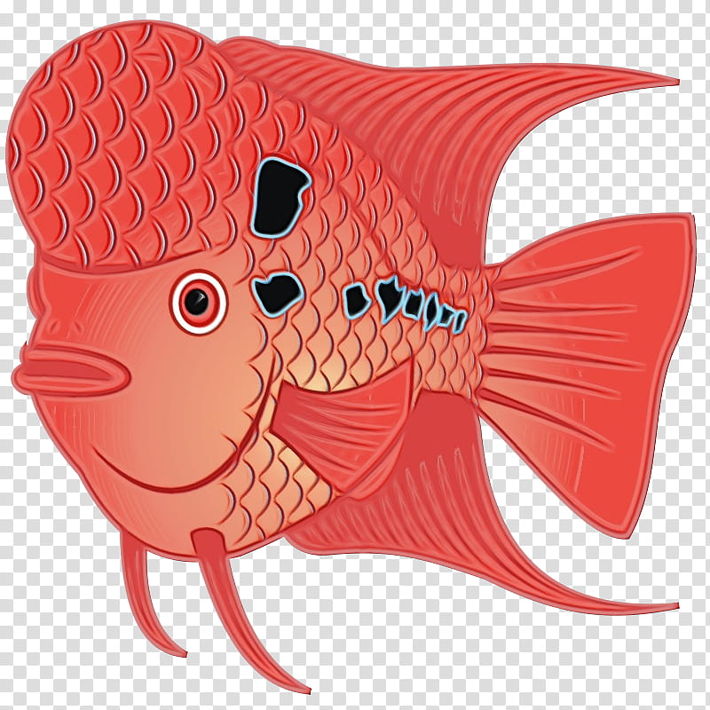 cartoon fish pink fish goldfish, Watercolor, Paint, Wet Ink, Cartoon transparent background PNG clipart