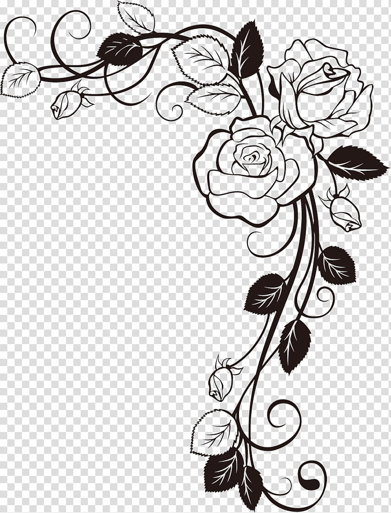 Transparent Rose Stencil Png Image, Rose Sketch Png - Stencil Rose