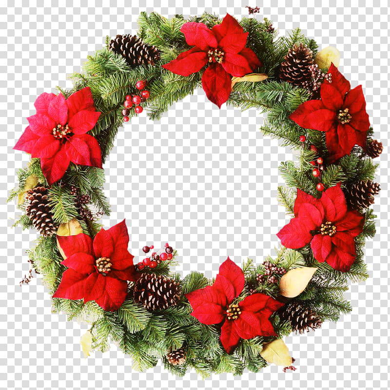 Christmas Poinsettia, Wreath, Christmas Day, Christmas Decoration, Christmas Ornament, Garland, Artificial Christmas Tree, Advent Wreath transparent background PNG clipart