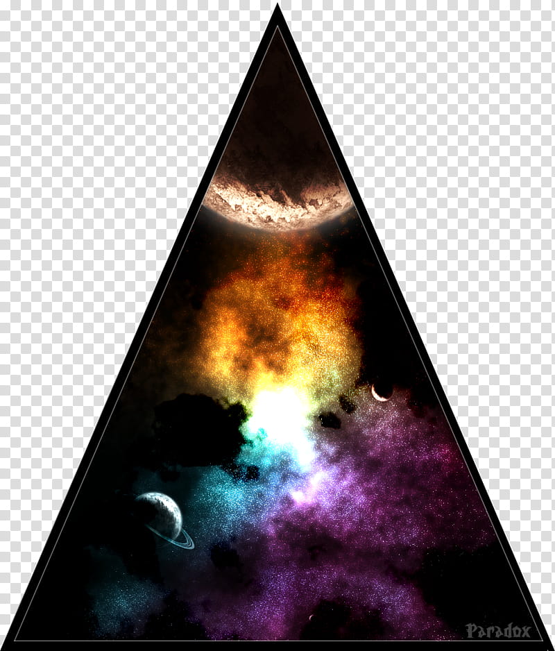 Paradox, multicolored nebula triangle transparent background PNG clipart
