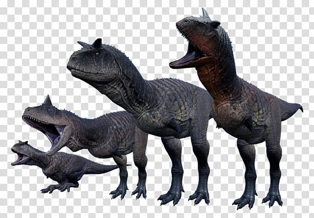 Jurassic World, Dinosaur, Carnotaurus, Ceratosaurus, Tyrannosaurus, Allosaurus, Giganotosaurus, Dilophosaurus transparent background PNG clipart