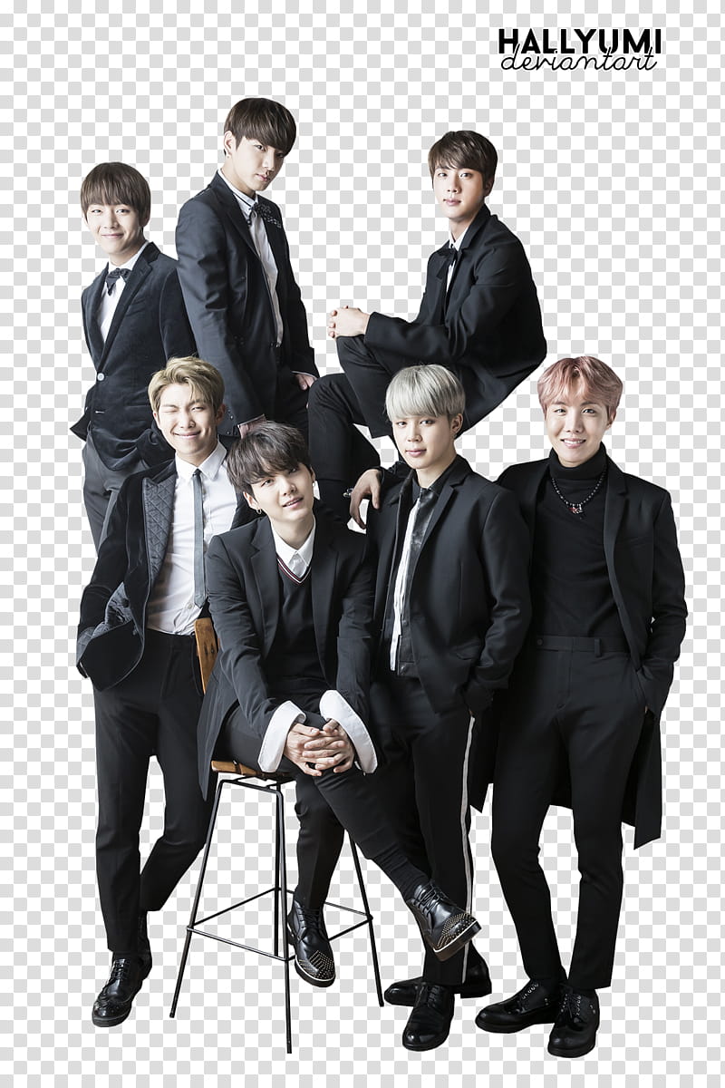 BTS, smiling seven men transparent background PNG clipart