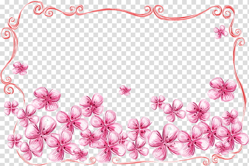 flower Rectangular frame floral Rectangular frame, Pink, Plant transparent background PNG clipart