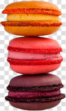 Macaron, stacked three baked macaroons transparent background PNG clipart