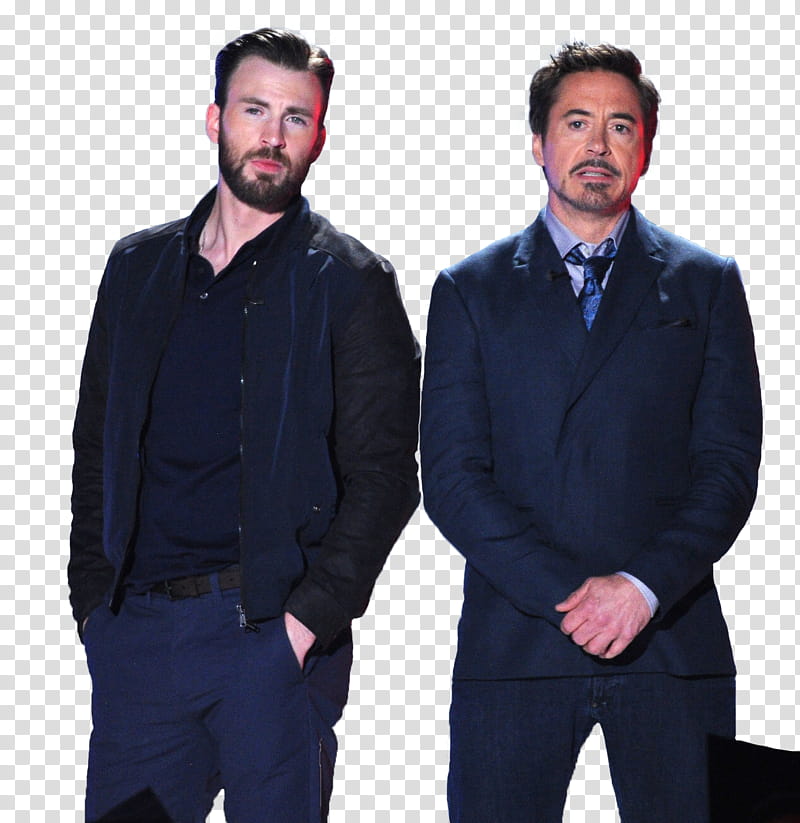 Robert Downey Jr ANd Chris Evans transparent background PNG clipart