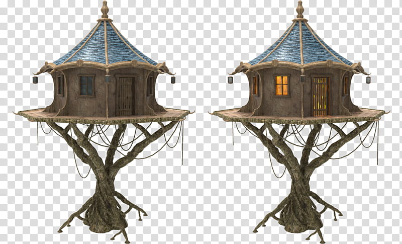 Fairy Tree House x , two house decors transparent background PNG clipart