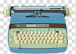 blue and gray typewriter transparent background PNG clipart