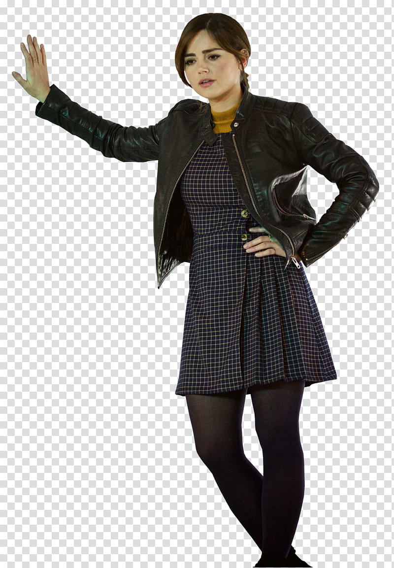 Doctor Who Season , woman wearing black full-zip leather jacket transparent background PNG clipart