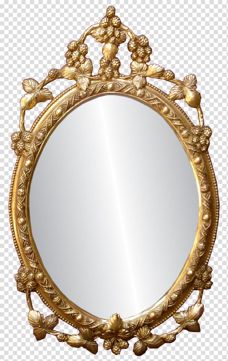 Mirror Oval Gold Framed Mirror Illustration Transparent Background Png Clipart Hiclipart