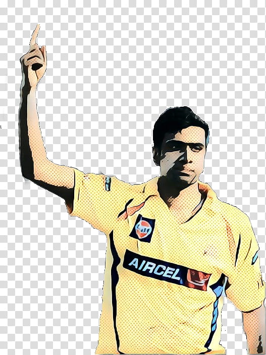 Yellow, Tshirt, Shoulder, Baseball, Uniform, Sports, Aircel, Cricketer transparent background PNG clipart