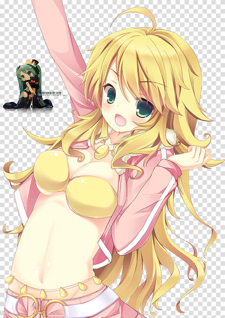 Hoshii Miki , yellow-haired female anime character transparent background PNG clipart