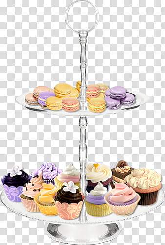 gray metal -tier cup cake stands transparent background PNG clipart