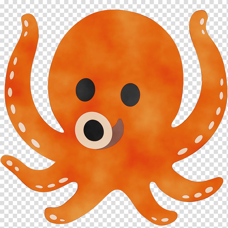 Emoji Sticker, Octopus, Blob Emoji, Android, Google Hangouts, Giant Pacific Octopus, Orange, Cartoon transparent background PNG clipart