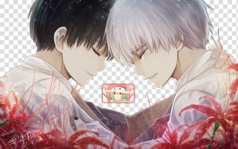 Kaneki (Tokyo Ghoul), Render, two male anime characters facing each other transparent background PNG clipart