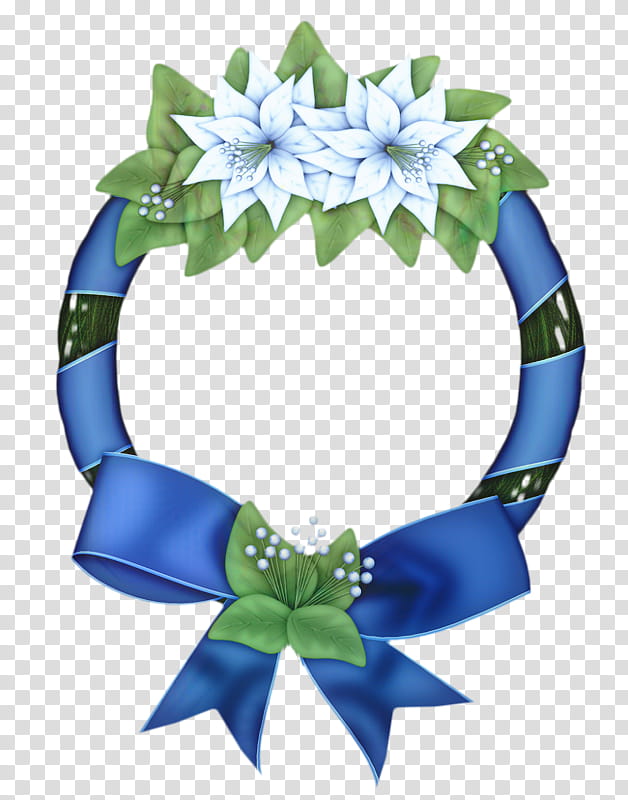 Flower Background Ribbon, Wreath, Cut Flowers, Christmas Ornament, Christmas Day, Blue, Christmas Decoration, Plant transparent background PNG clipart