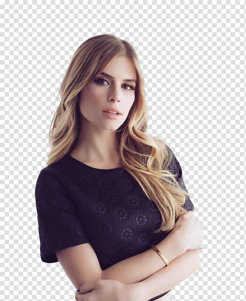 Carlson Young, woman in black top transparent background PNG clipart