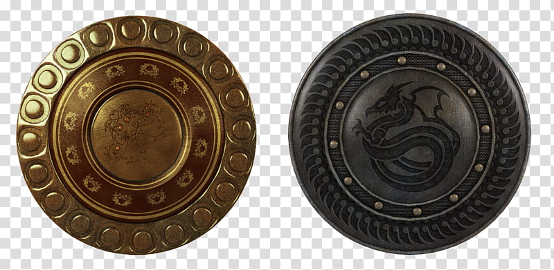UNRESTRICTED Fantasy shields, gold and silver coins transparent background PNG clipart