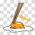 Gudetama, chopsticks on sunny side-up egg transparent background PNG clipart