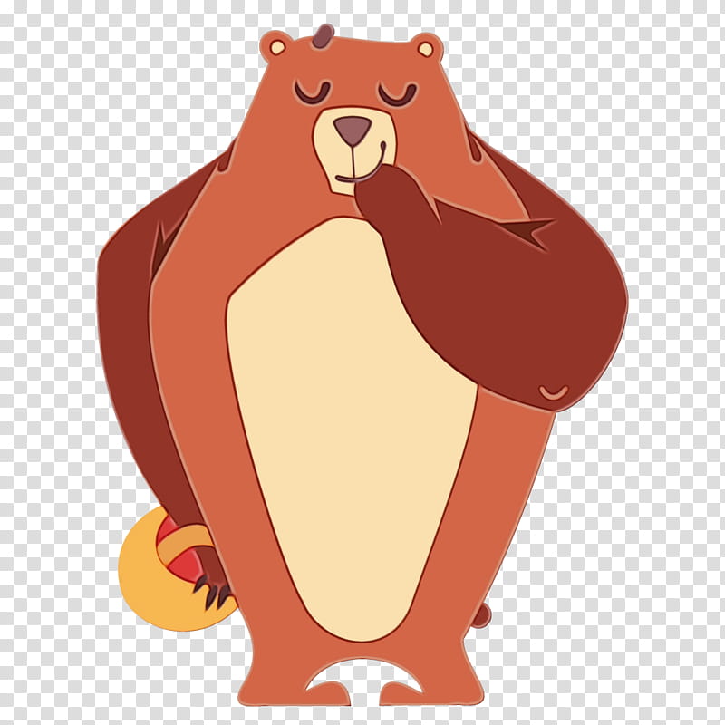 Groundhog day, Watercolor, Paint, Wet Ink, Cartoon, Brown Bear, Beaver, Grizzly Bear transparent background PNG clipart