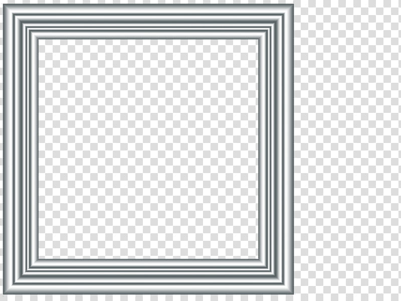 Silver frame, square gray frame art transparent background PNG