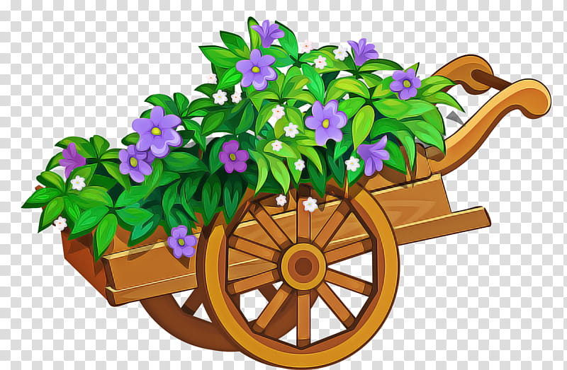 wheelbarrow flower vehicle cart plant, Violet, Cut Flowers, Automotive Wheel System transparent background PNG clipart