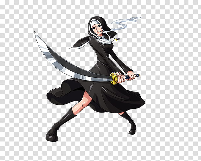 MISS CATHERINA, One Piece Nun holding sword illustration transparent background PNG clipart