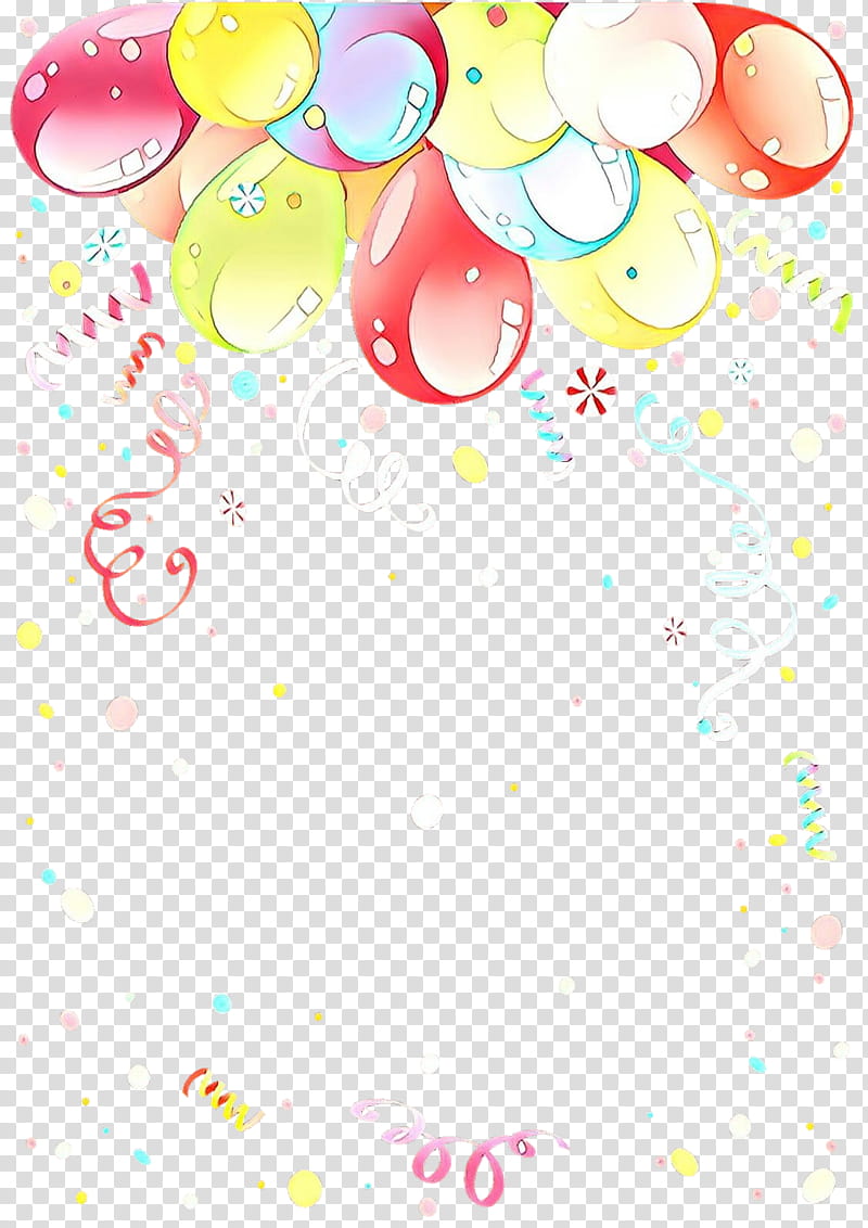 balloon confetti party supply pattern, Cartoon, Heart transparent background PNG clipart