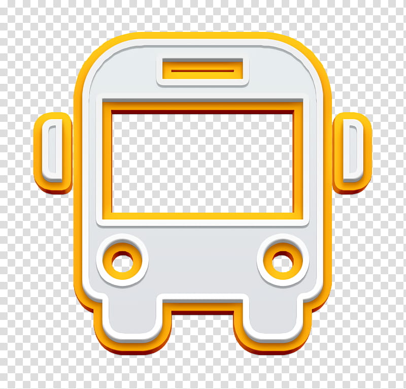 Bus icon School Bus front icon transport icon, Yellow, Line, Technology, Electronic Device transparent background PNG clipart