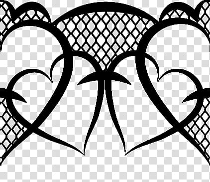 Valentine day lace, black heart graphic transparent background PNG clipart
