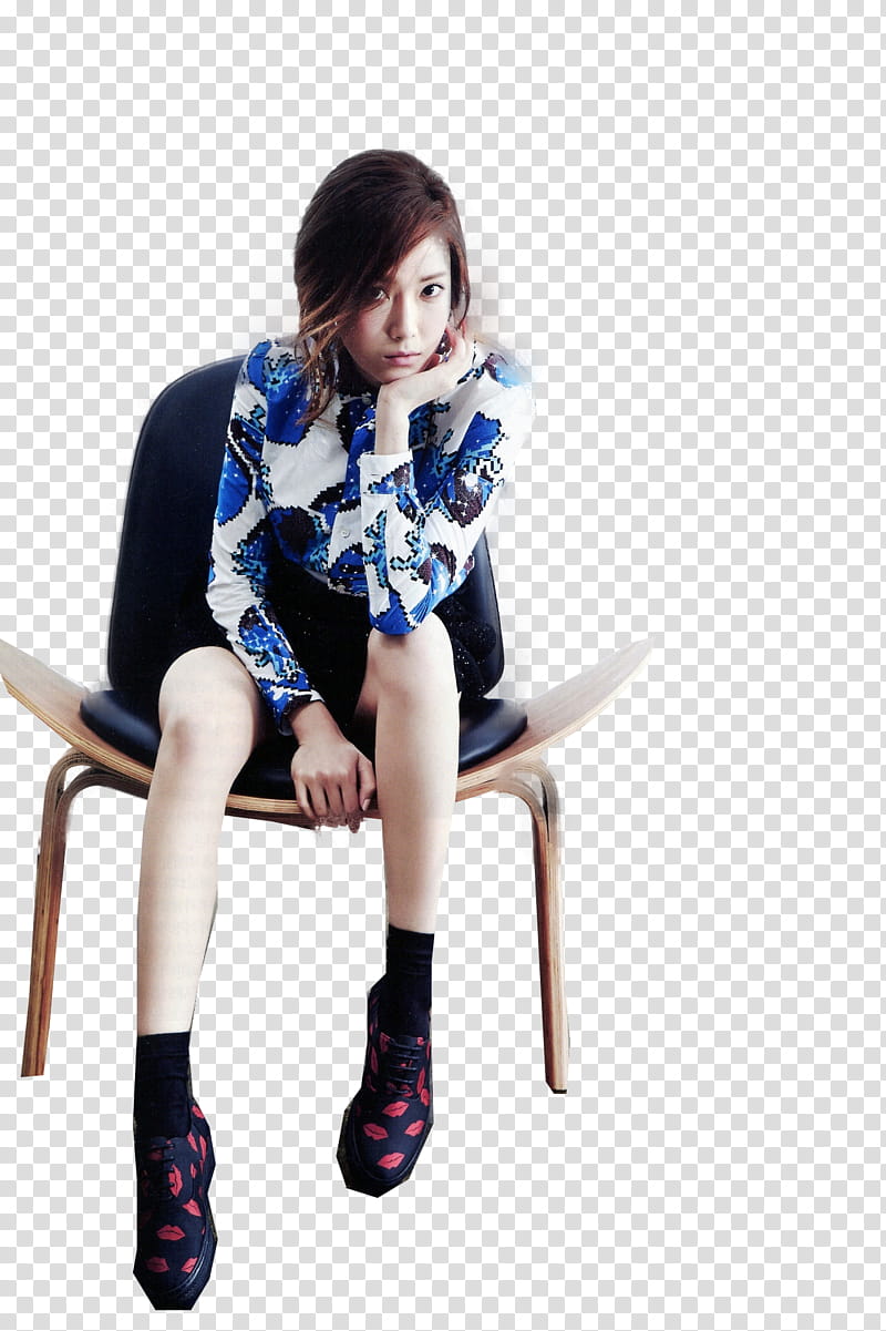 Jessica Girls Generation render, woman sitting on brown and black chair transparent background PNG clipart