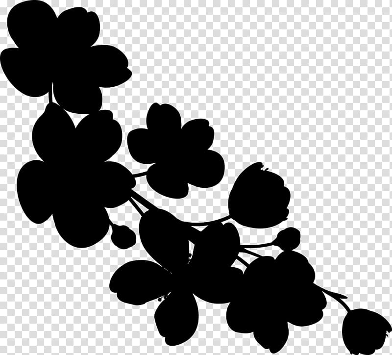 Flower Silhouette, Leaf, Plants, Black, Blackandwhite, Petal, Vitis, Style transparent background PNG clipart
