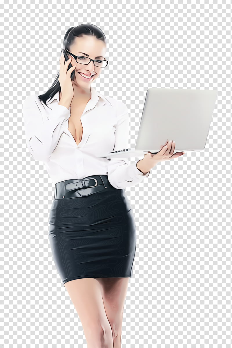 Glasses, Watercolor, Paint, Wet Ink, White, Clothing, Pencil Skirt, Standing transparent background PNG clipart