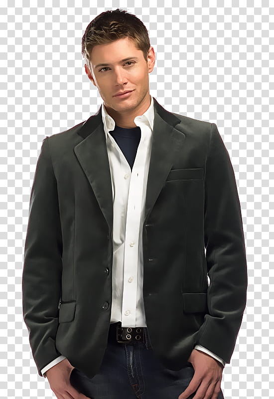 Jensen Ackles, Jensen Ackles wearing gray peaked suit jacket transparent ba...