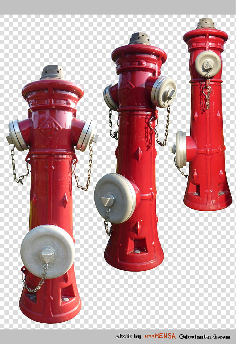 hydrant red, three red fire hydrants transparent background PNG clipart