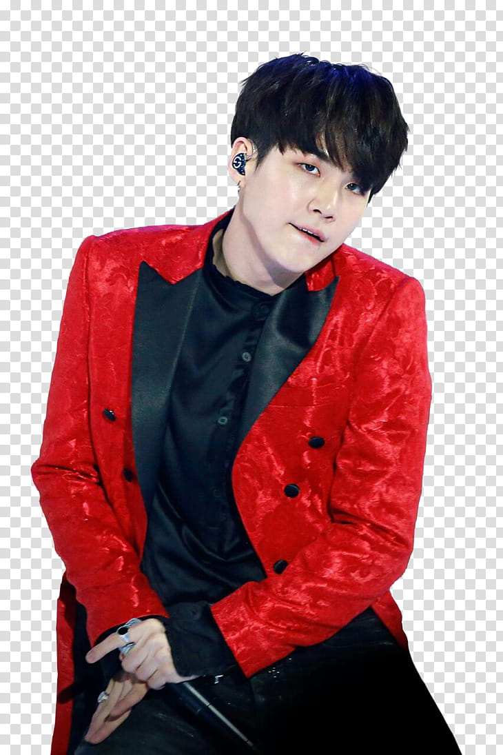 Bts, Suga, Kpop, Video, Suit, Red, Clothing, Outerwear transparent background PNG clipart