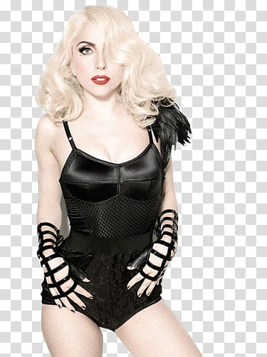 LADY GAGA , woman in black monokini transparent background PNG clipart