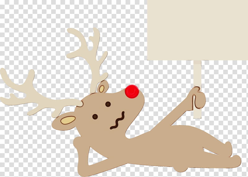 Reindeer, Watercolor, Paint, Wet Ink, Tail, Fawn, Elk, Antler transparent background PNG clipart