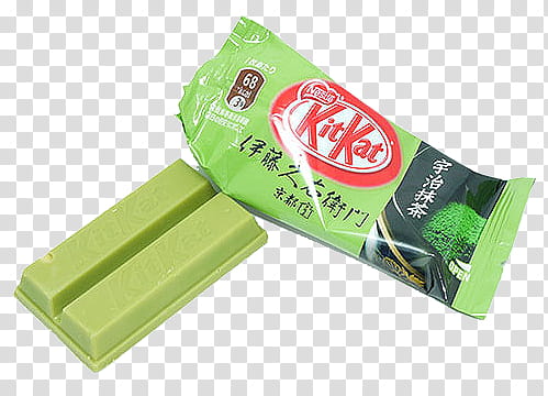 Watch, green tea Kitkat bars with transparent background PNG clipart